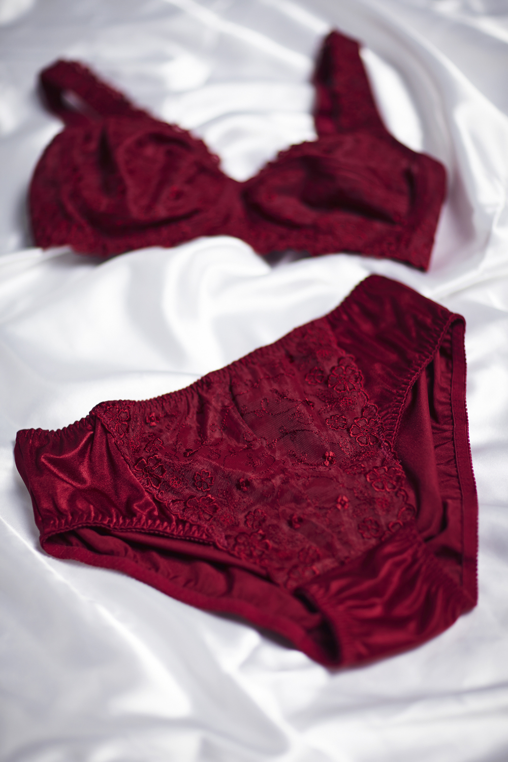 matching red bra and panties