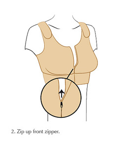 American Breast Care Compression Bra Front Zipper