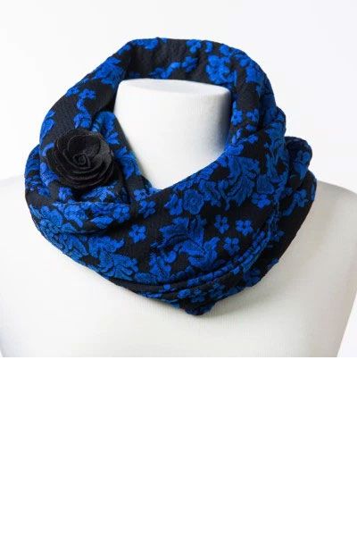 black and royal blue scarf