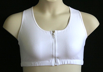 mastectomy sports bra with front zipper