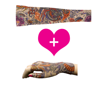 Lotus Dragon Tattoo Sleeve & Gauntlet Set