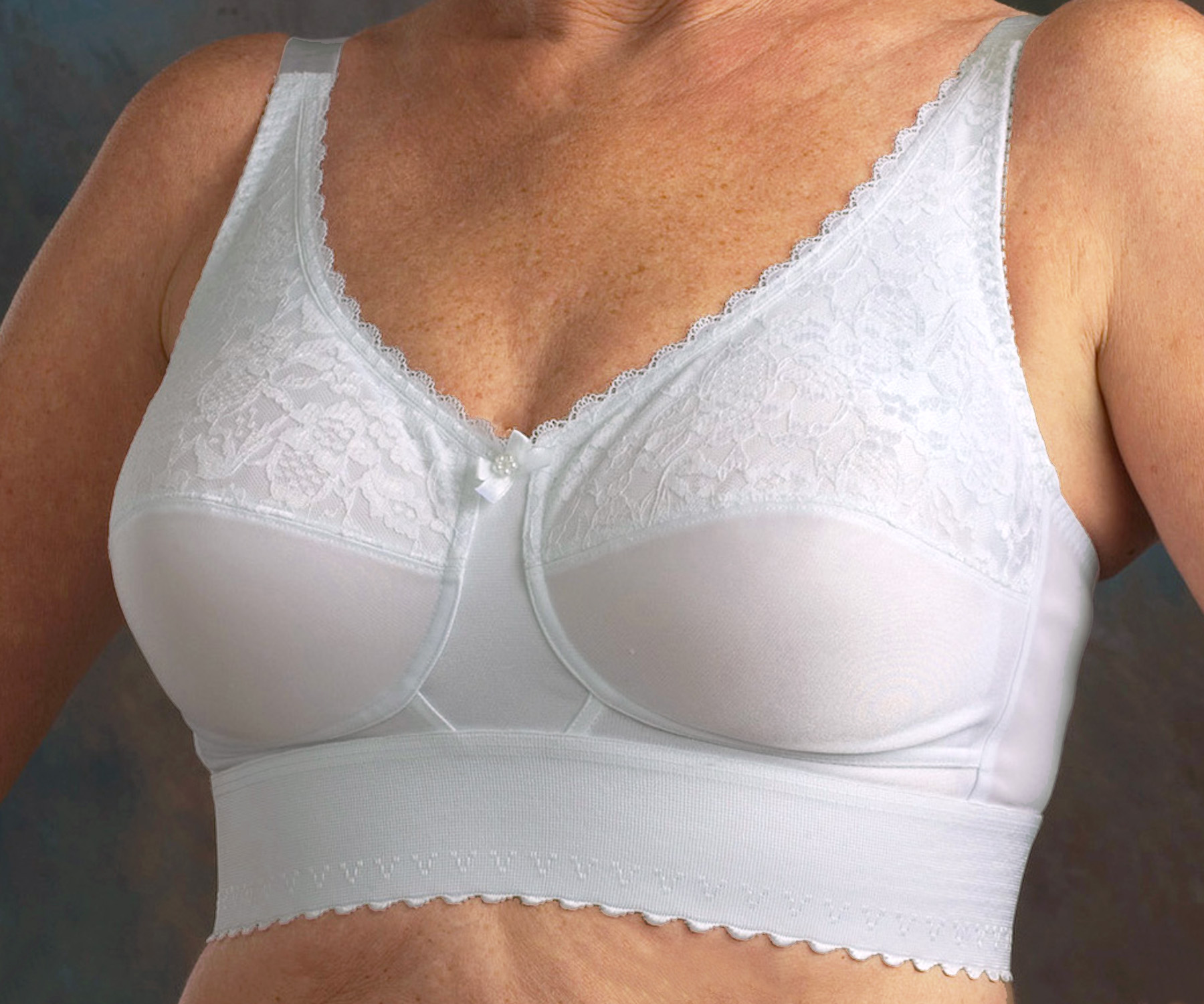 American Breast Care Mastectomy Bra Jacquard Soft Cup Size 38D White at   Women's Clothing store