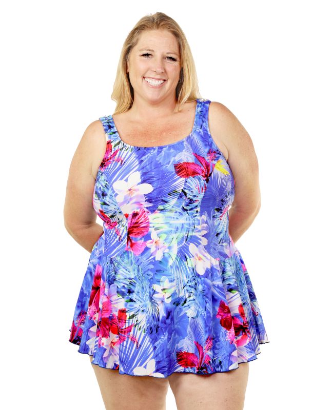 T.H.E. Mastectomy Swim Dress - Panty and Skirt Paradise Queen Size | WPH