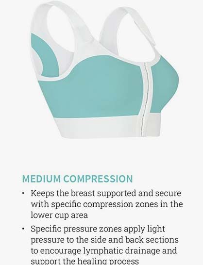 American Breast Care Velcro Front Compression Bra White | White ABC  Compression Bra | White Front Closure Compression Bra
