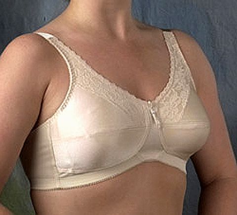 Almost U Surgical Mastectomy Bra Lacy Pink Lined W/ Pocket 42A