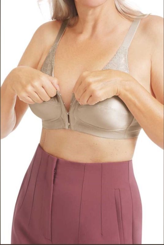 Amoena Women's Cherish Wire-Free Pocketed Mastectomy Bra, Dreamy Pink/Light  Grey, 34D at  Women's Clothing store