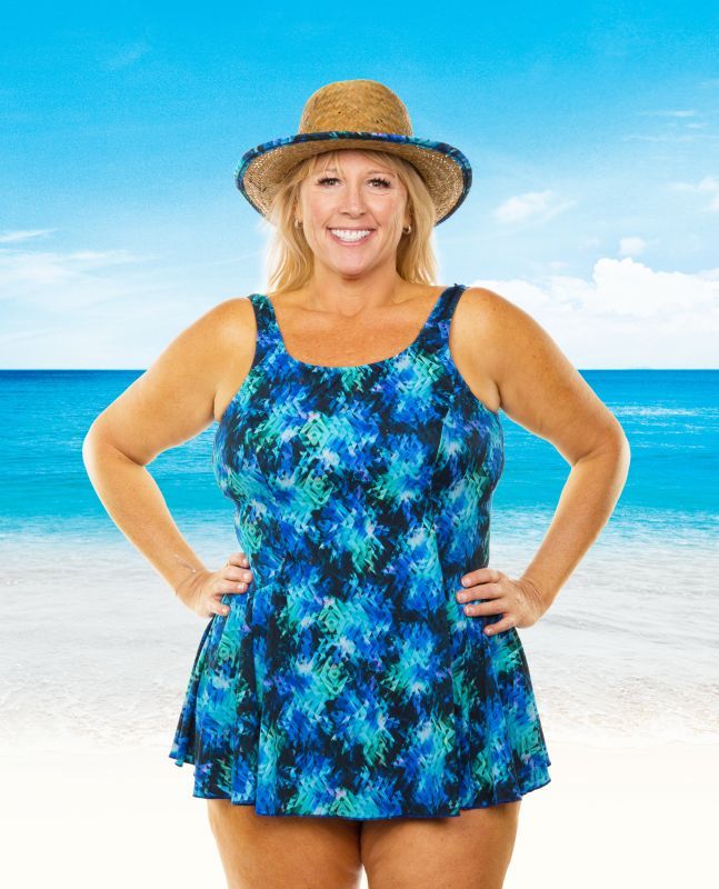 T.H.E. Mastectomy Swim Dress - Panty and Skirt Attached Queen Size