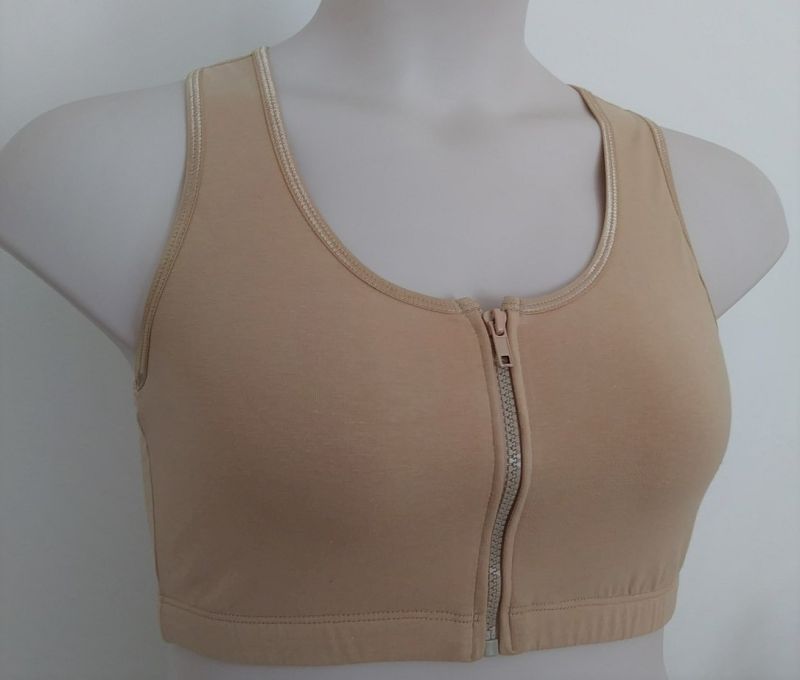 Mastectomy sports bra with best sale front zipper