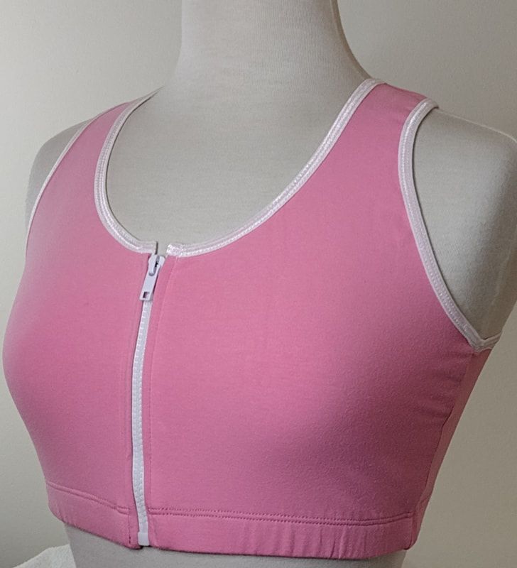 Mastectomy sports bra with front zipper on sale